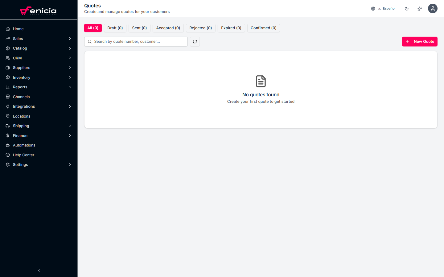 Quotations list in Fenicia