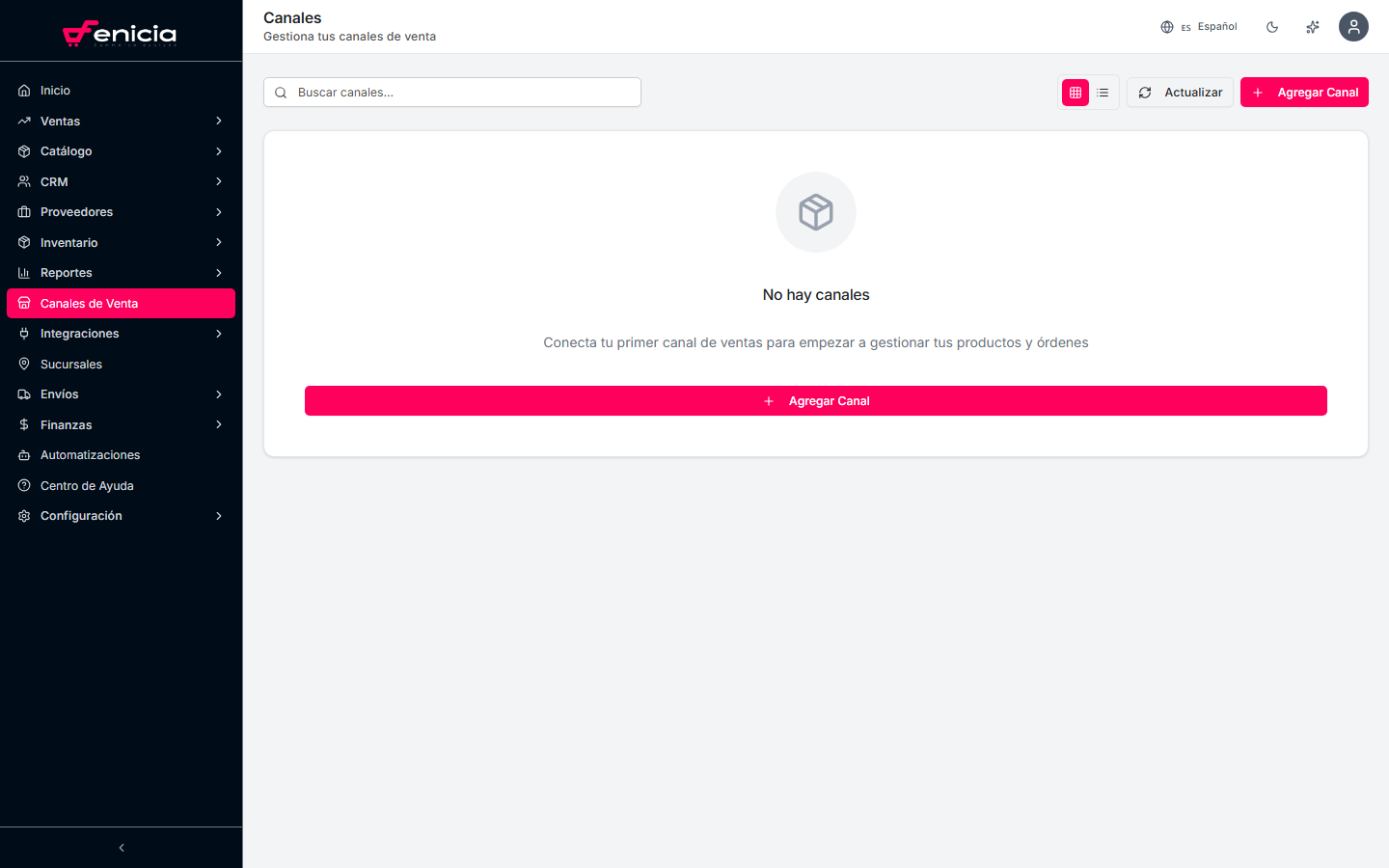Lista de canales de venta en Fenicia