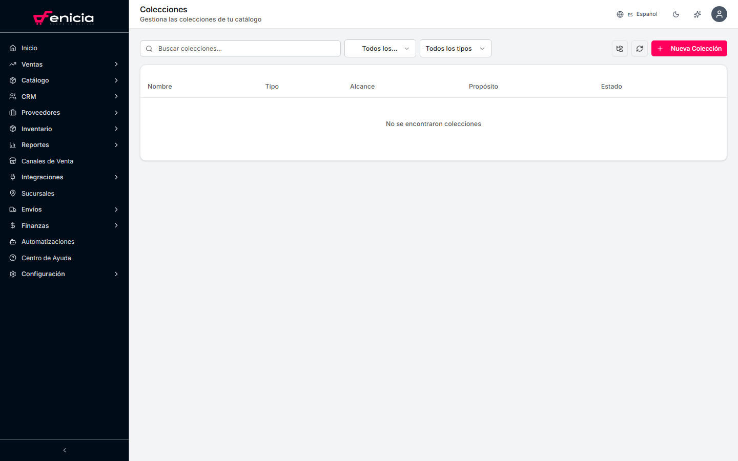 Página de colecciones