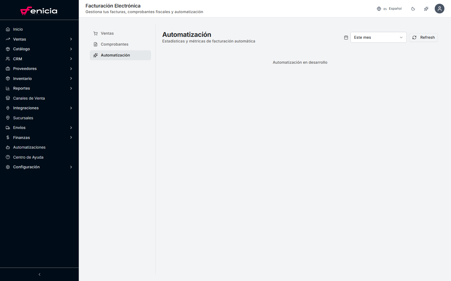 Dashboard de automatización CFDI